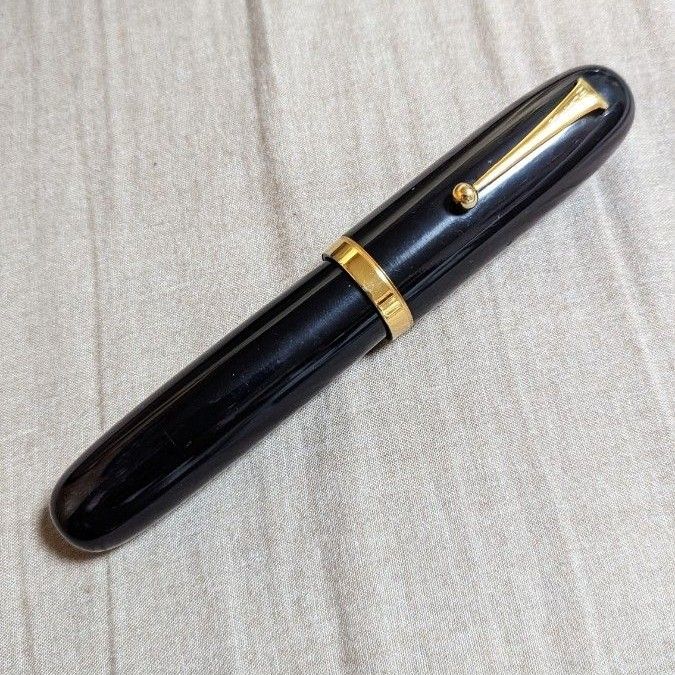 NEW CLIP レトロ アンティーク 極太 万年筆 エボナイト インク止め式