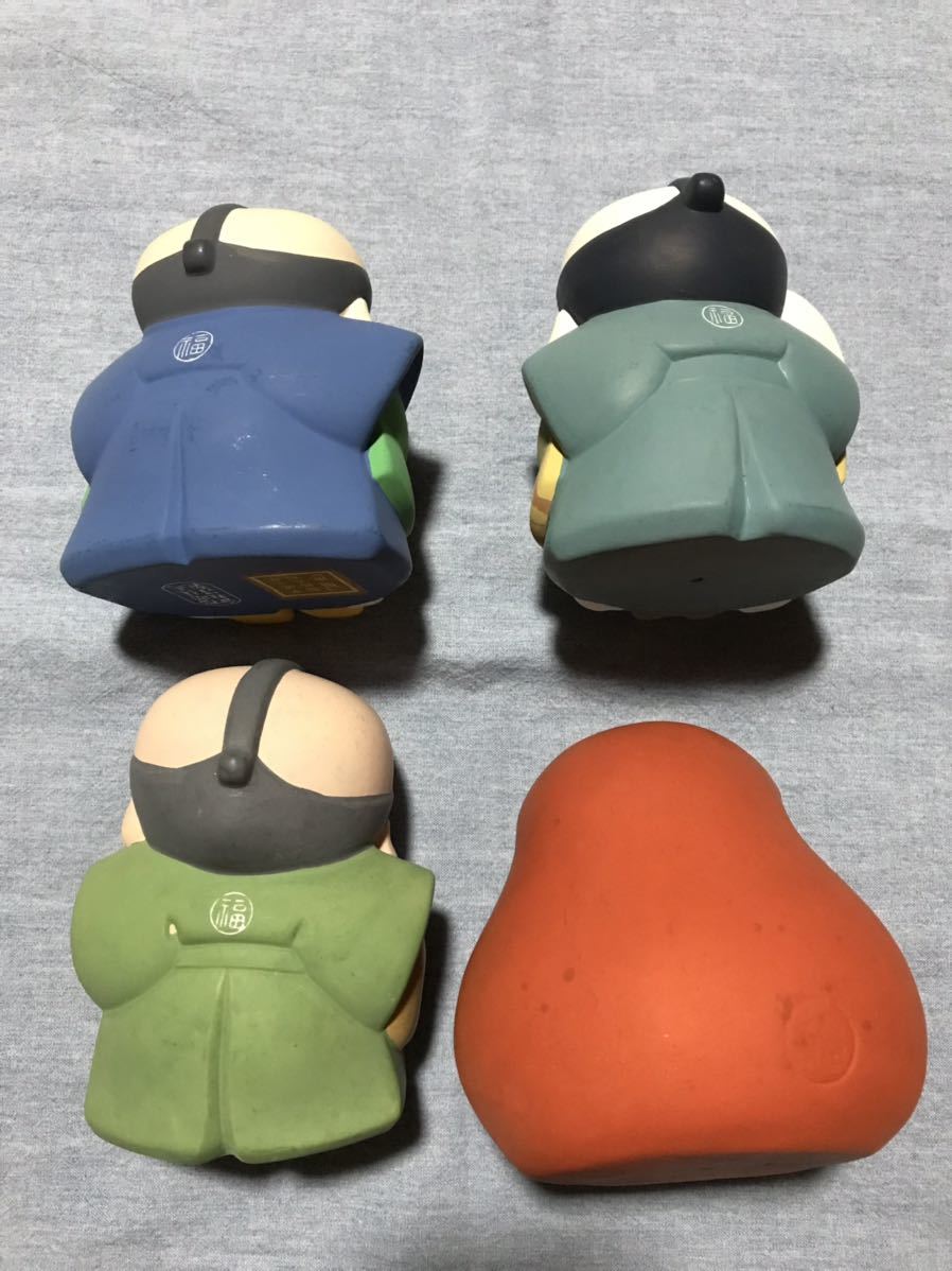 ▽Bi1072 福助株式会社謹製 福助人形 4体まとめ 紙箱入り