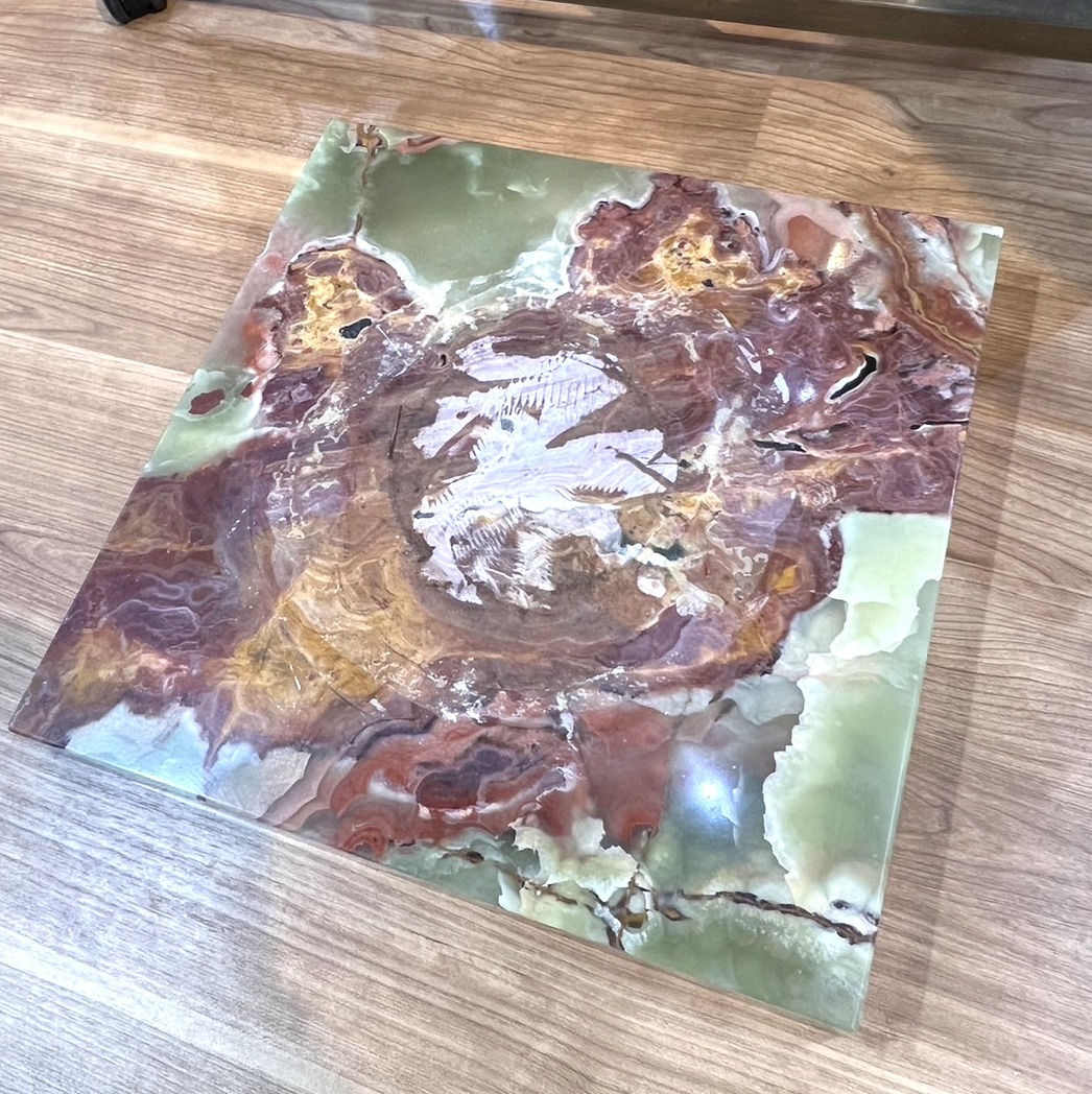 高級！購入300万円 グリーン オニキス オニックス ポール 飾り台 台座