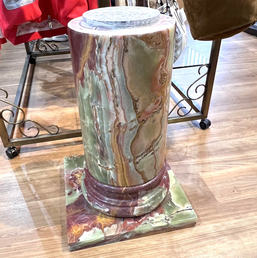 高級！購入300万円 グリーン オニキス オニックス ポール 飾り台 台座
