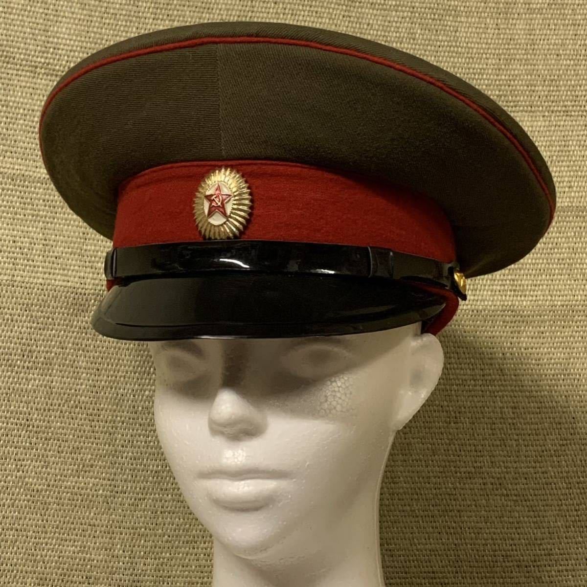 TEPEM 本物のロシア陸軍ウシャンカ冬用帽子 ソ連軍士官記章付き ソ連軍