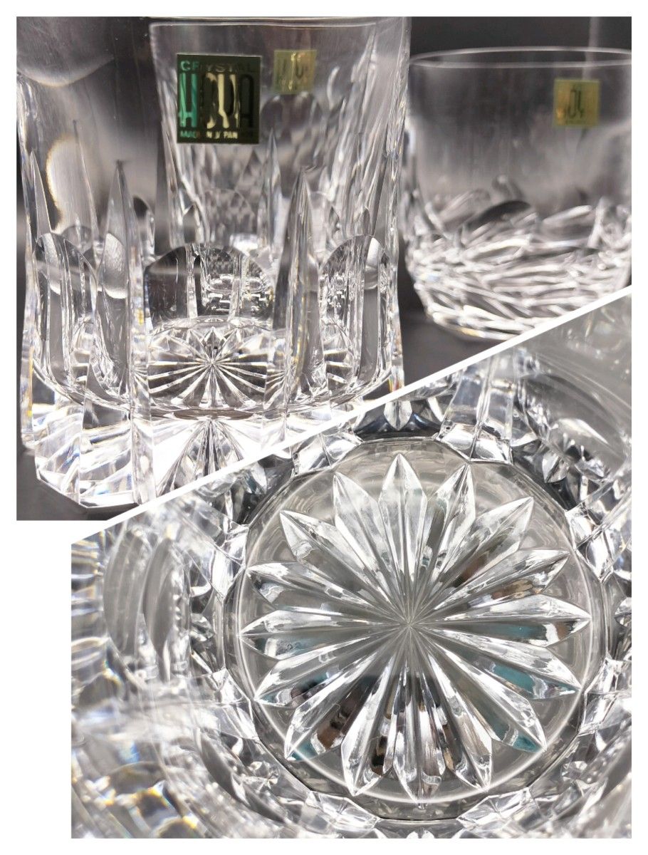 希少品 佐々文夫 HOYA ホヤクリスタル 最高級 ロックグラス6客（切子