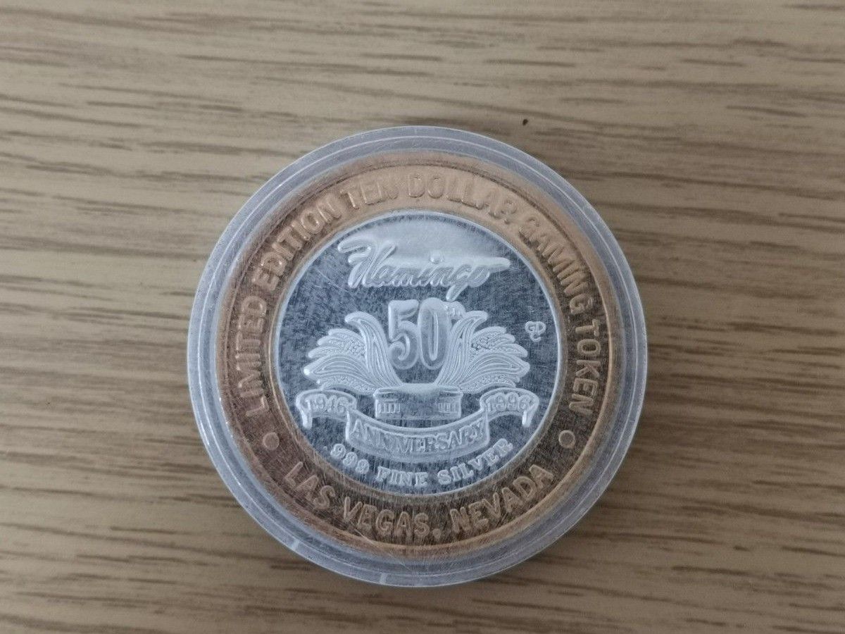 ラスベガス カジノ 10ドルトークンコイン メダル 銀貨 刻印999 fine
