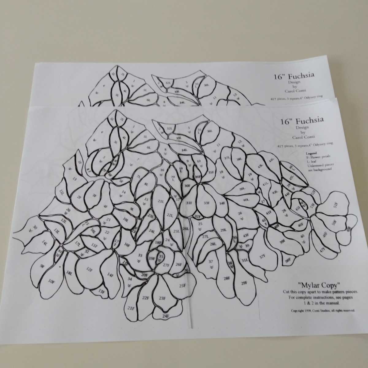 16インチ フクシア 耐熱モールド ステンドグラス 型紙付き キャロル