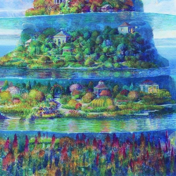 井上 直久 「多層海好天」 限定50 Yahoo!オークション - 【真作