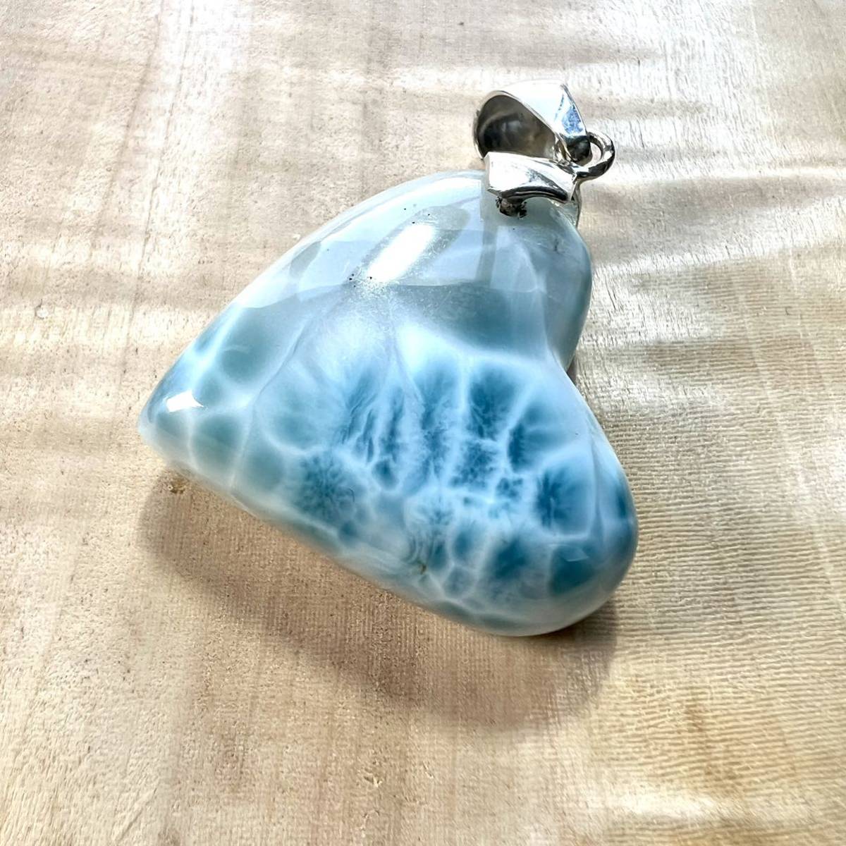 ラリマー s925シルバー 天然石 パワーストーン ペンダントトップ 雫