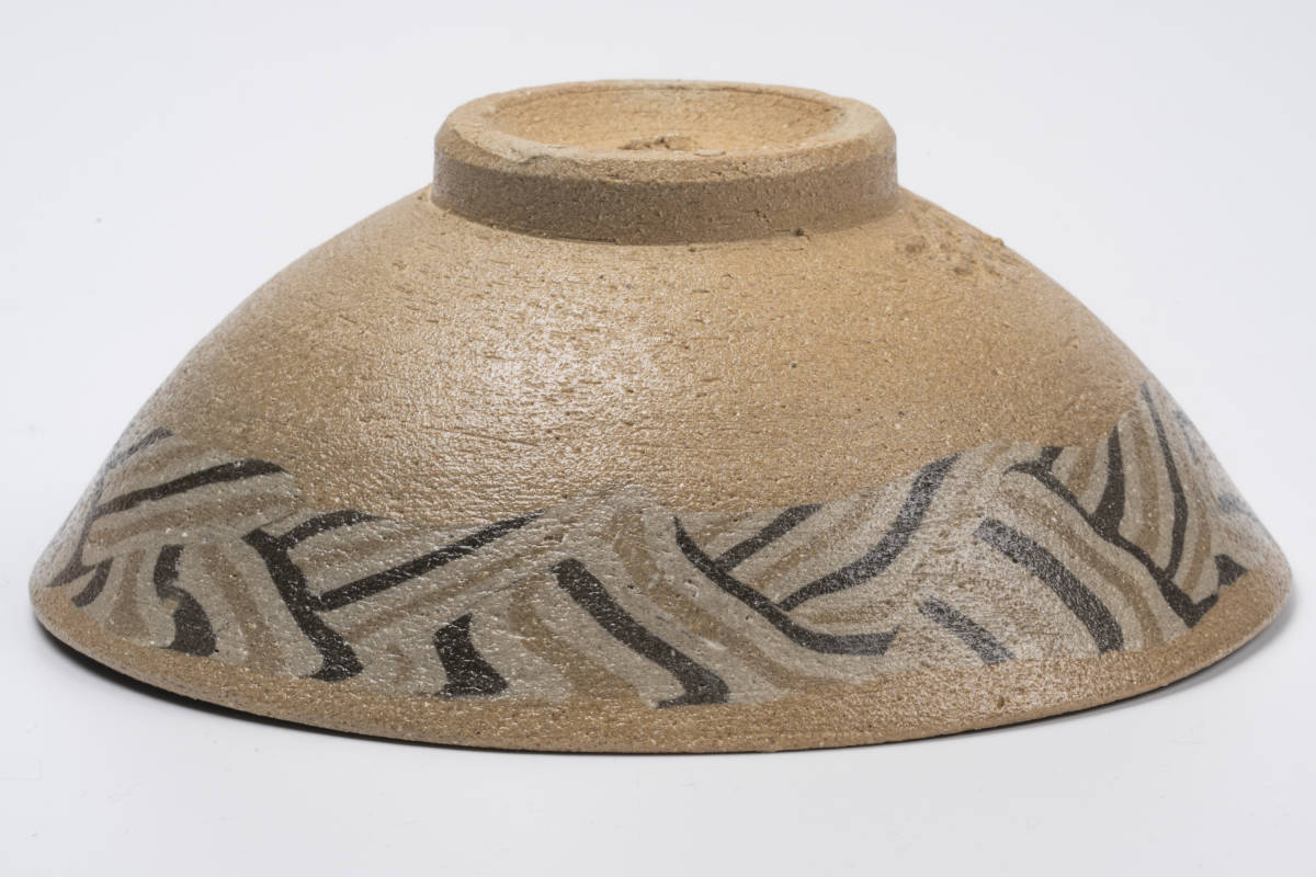 水野双鶴 練込茶碗 瀬戸市指定無形文化財 平茶碗 「茶道具・抹茶茶碗