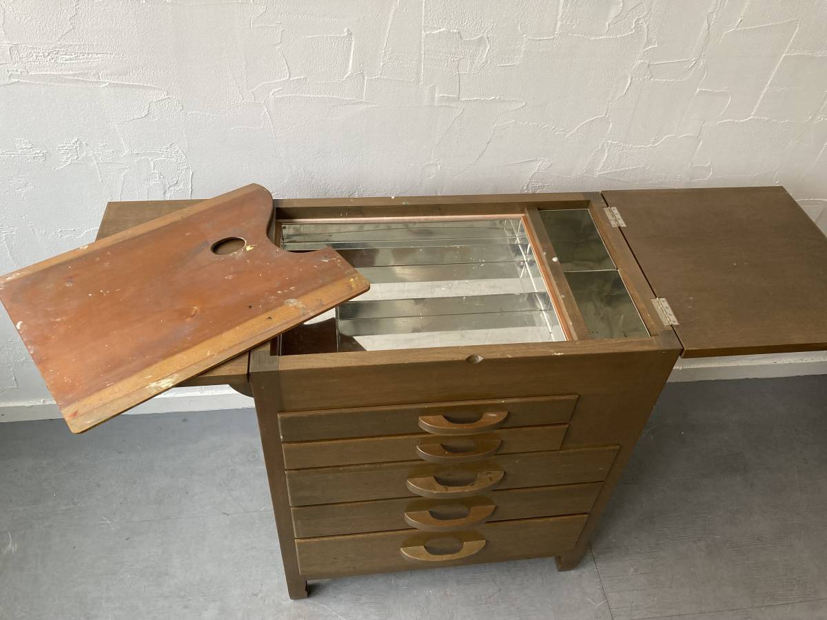 高級】ホルベイン社製 アトリエキャビネット 木製 キャスター付き