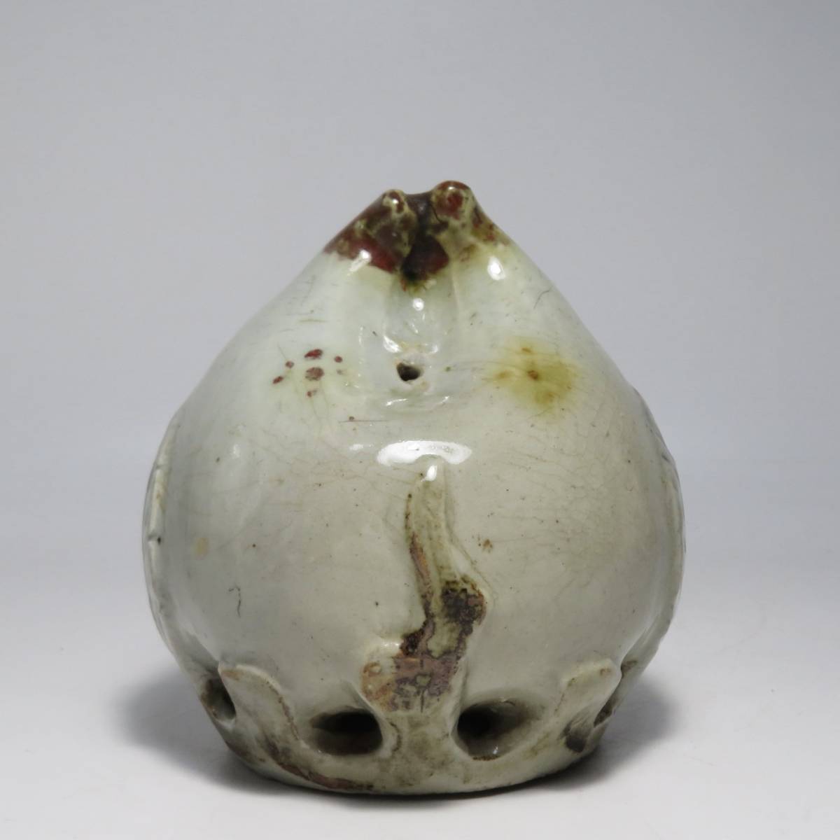 李朝 桃形 水滴 文房具 朝鮮 古美術 古陶磁