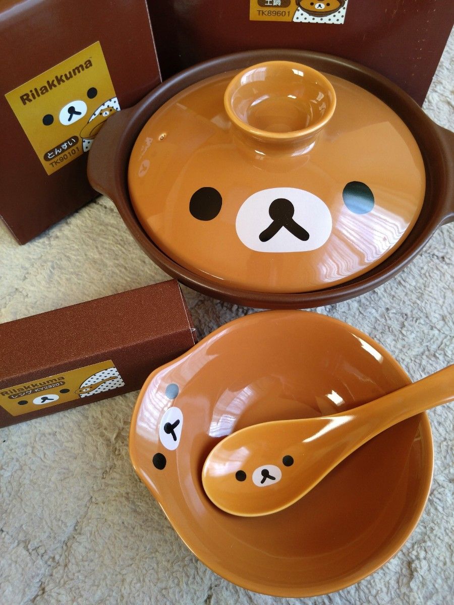 リラックマ 食器セット +土鍋とボウル2個+生活便利グッズ 10点セット