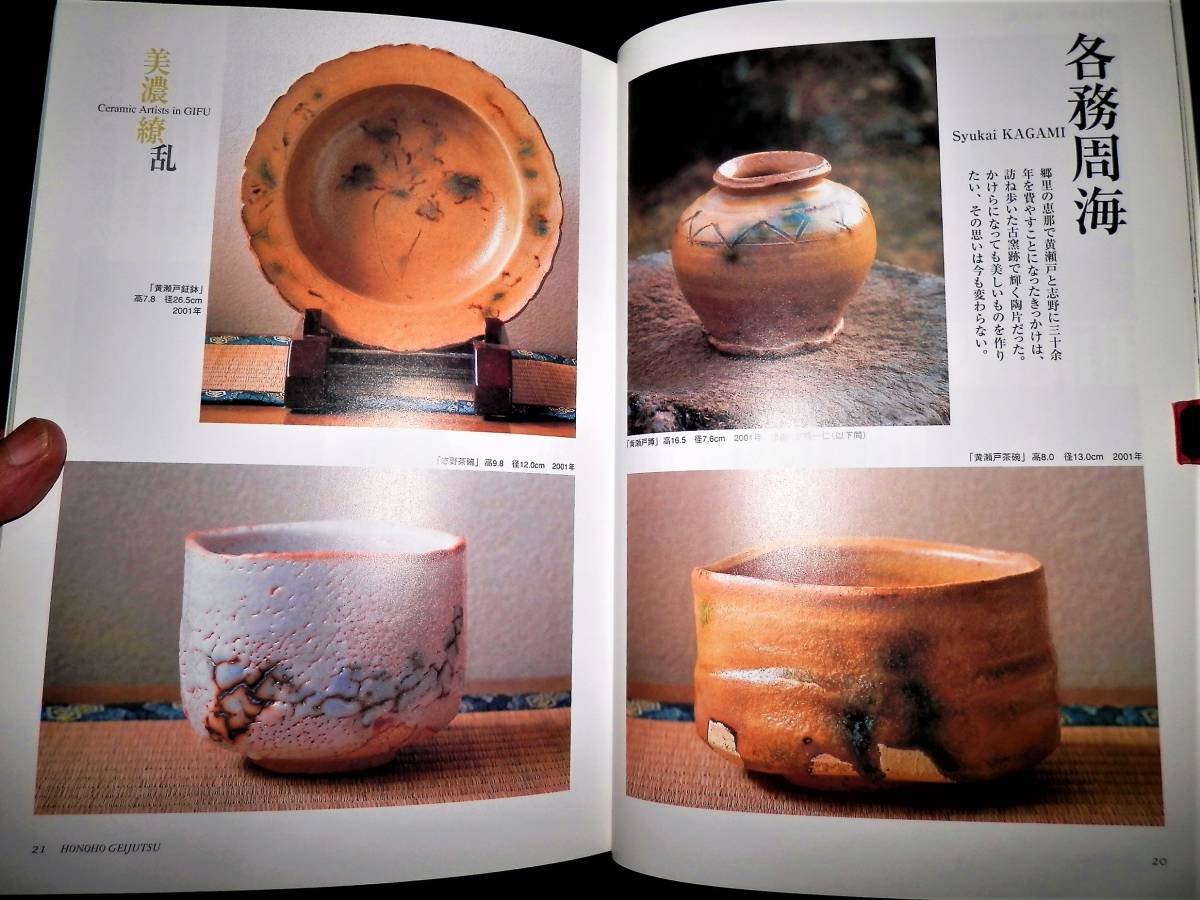 岸本謙仁 刷毛目茶碗 共箱 茶道具 鑑賞陶器 抹茶碗