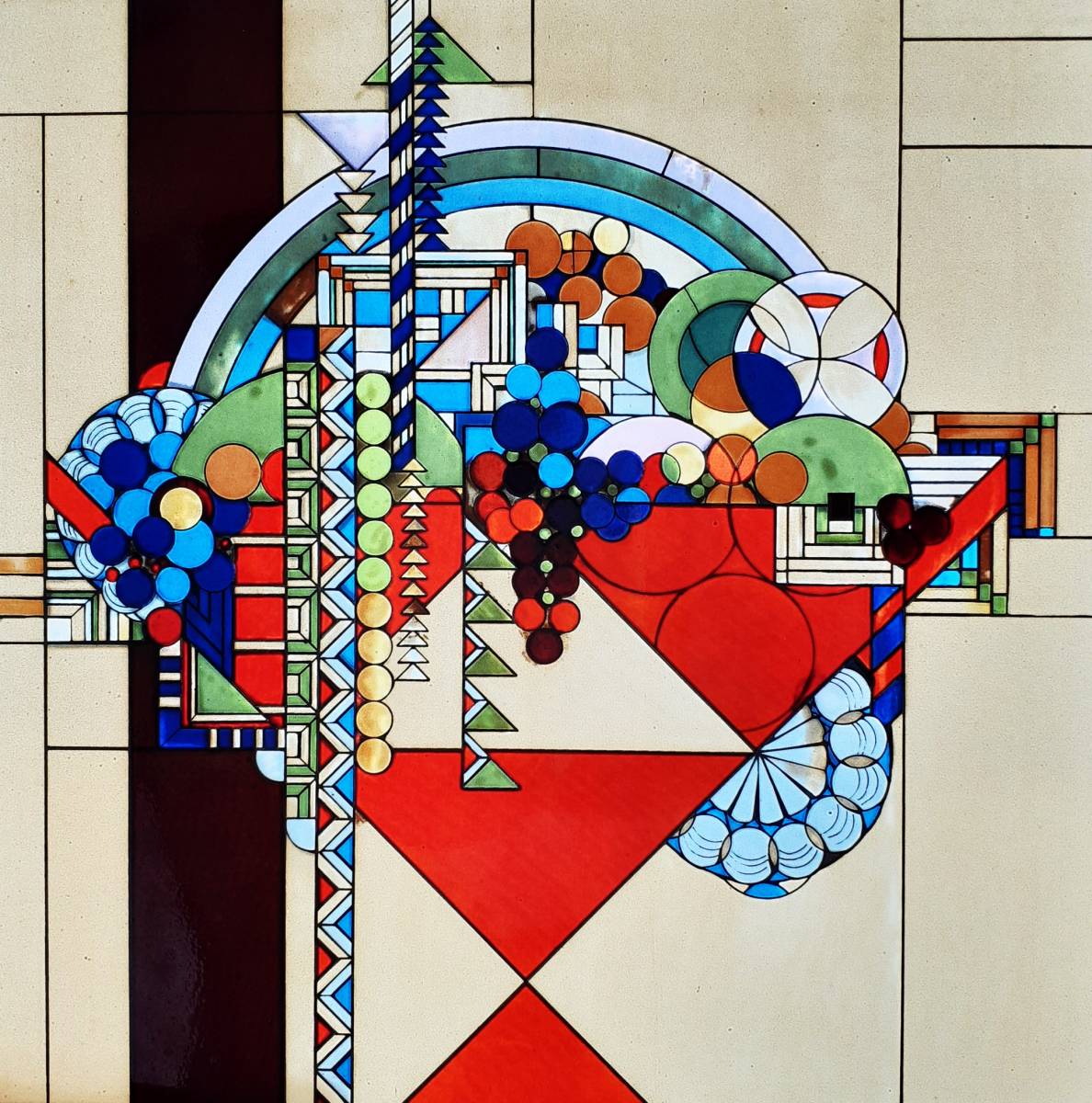 フランク・ロイド・ライト ステンドグラス メイバスケット グラス