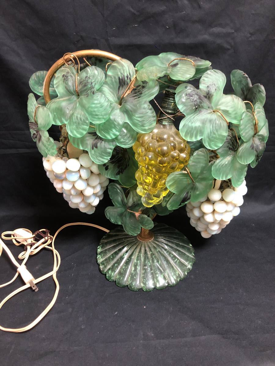 イタリア ヴェネチアンムラノガラス 葡萄のスタンドランプ☆ガラス工芸