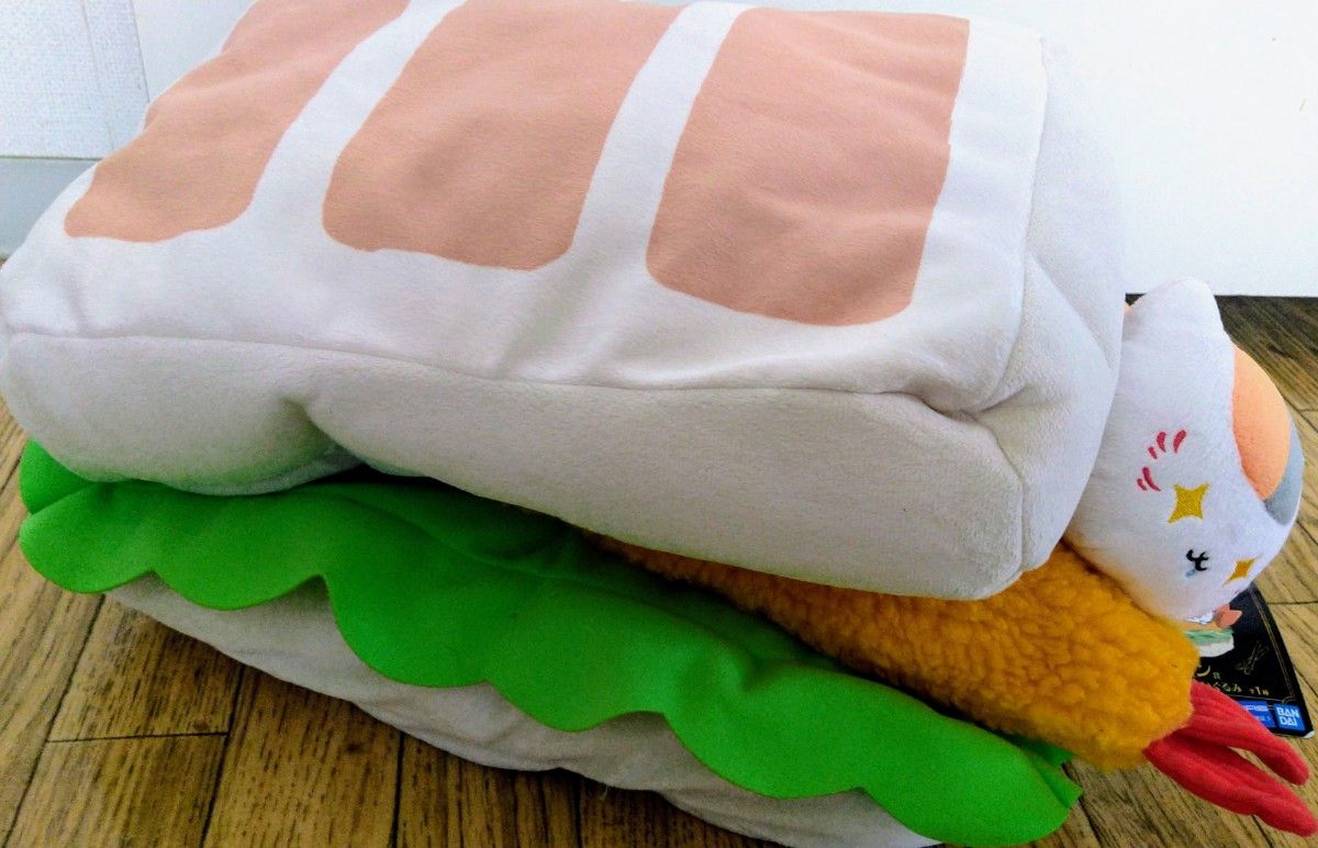 一番くじ 夏目友人帳 にゃんこ先生 クッション エビフライサンド たい焼き