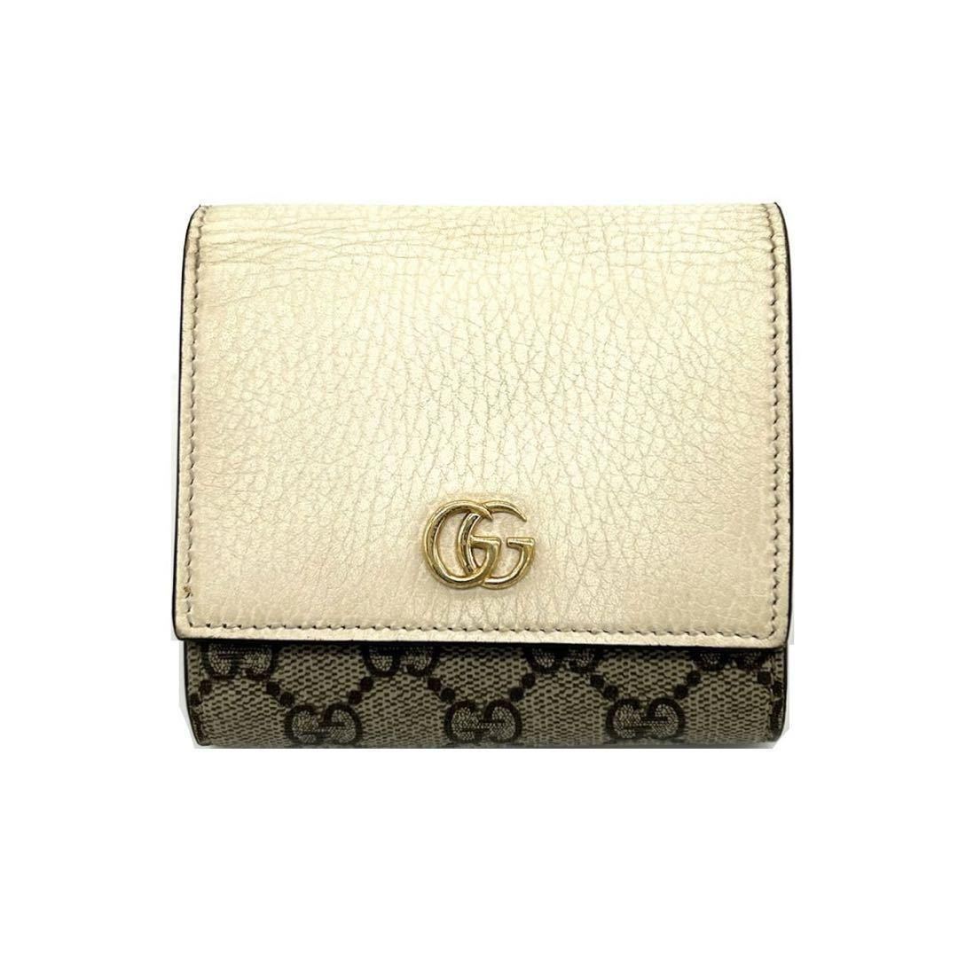 日本限定カラー✨ GUCCI 二つ折り財布 GGマーモント レザー 最高