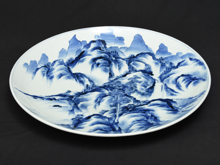 古伊万里？ 古伊万里？ 染付 印判？皿 魚 大皿？ 染付 印判？皿 魚 大皿？