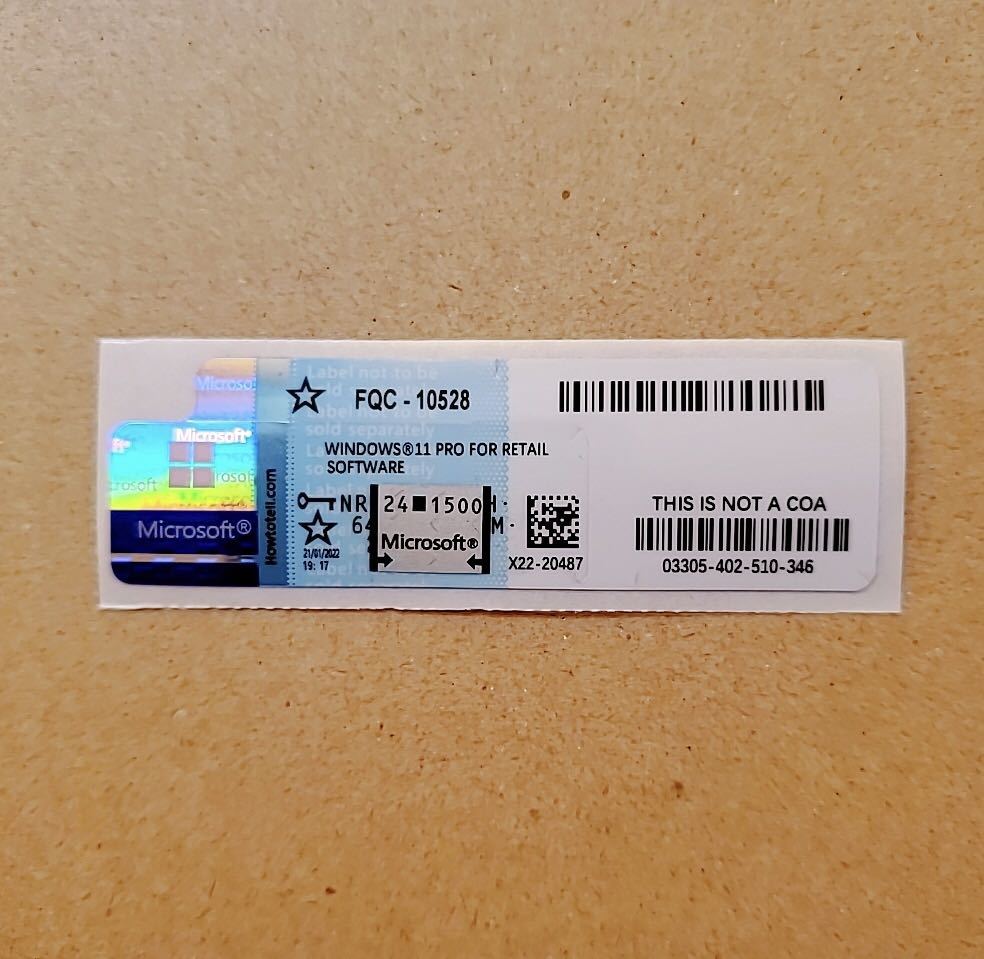 Windows11 プロダクトキー Microsoft - Windows 11 Pro 正規プロダクト