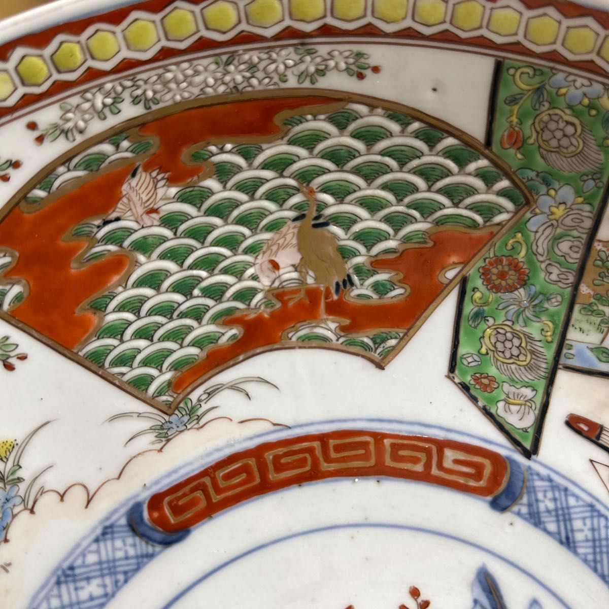 骨董品 古伊万里 有田焼 明治時代 錦手金彩色絵 飾り皿 大皿｜Yahoo