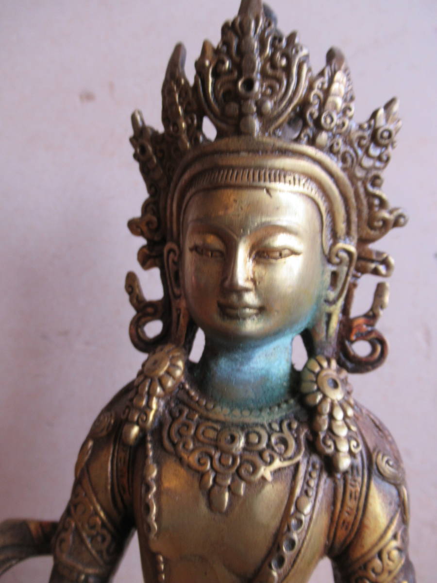 チベット密教 卍 仏教美術 金剛薩た 織物 刺繍 60cm △601667*07△