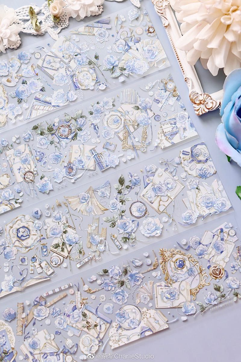 K02 海外マステ 野葵 狸 水晶PET 切り売り 狐 人物 装飾 マステ 海外