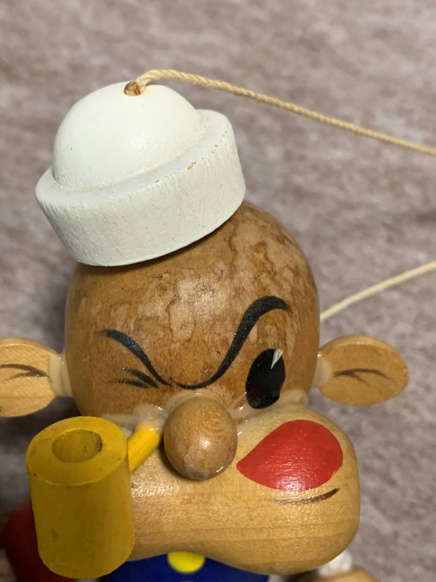 Yahoo!オークション - レトロ 木製 ポパイ マリオネット 操り人形 現
