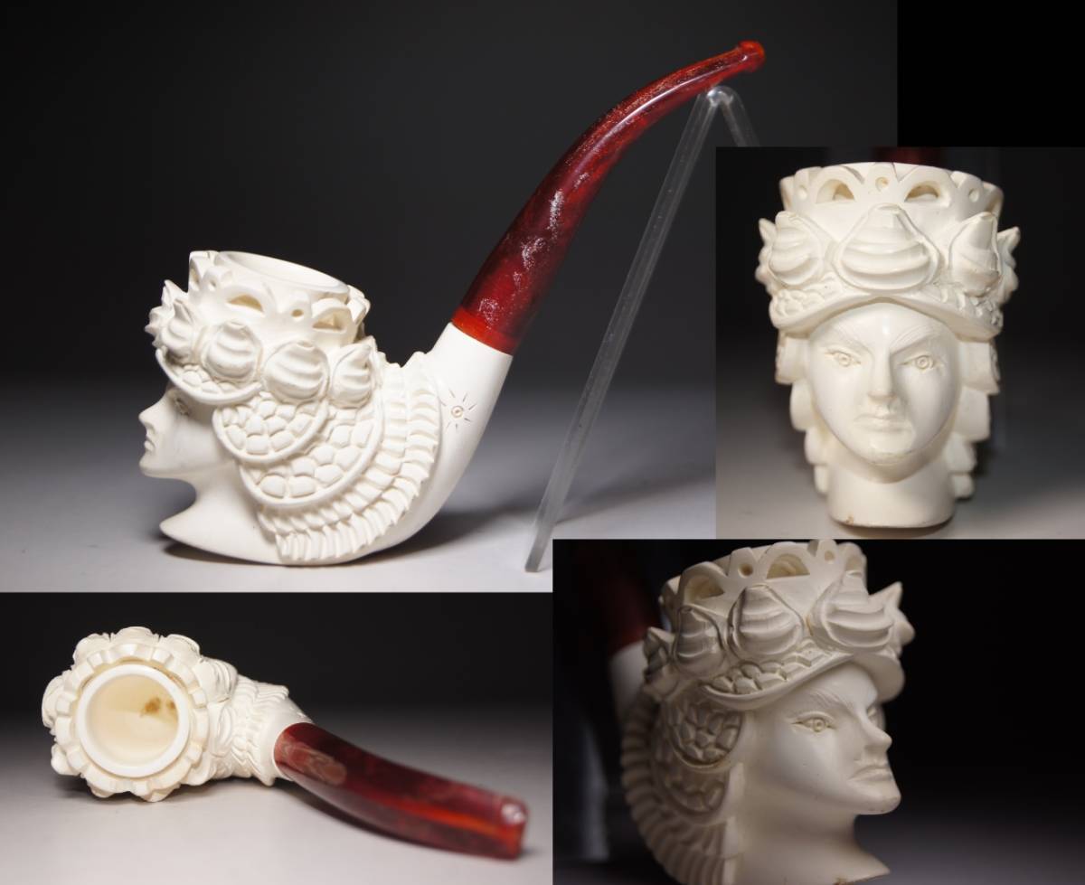 □メシャム / 特大□ケース入り ヴィンテージ パイプ 海泡石 喫煙