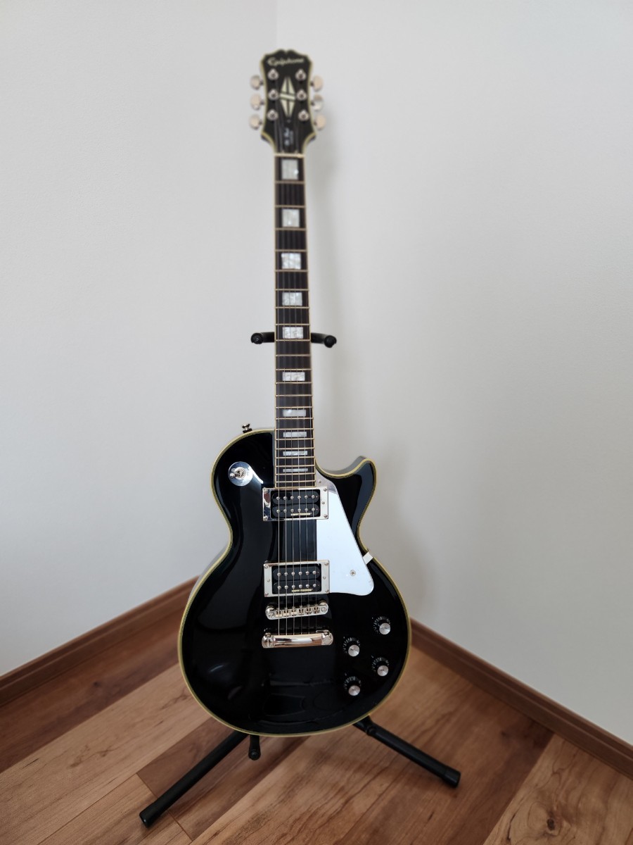 EPIPHONE ブラックエボニーレスポールエレキギター手渡し可