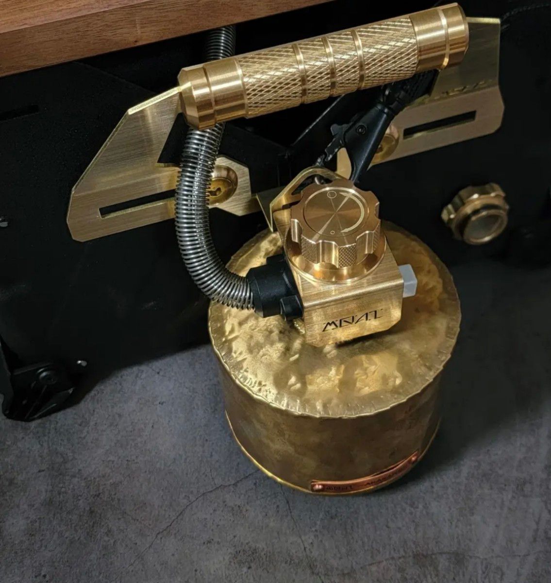 未使用 MOAI フラットバーナー用 真鍮製ブラケット・火力調整ツマミvar