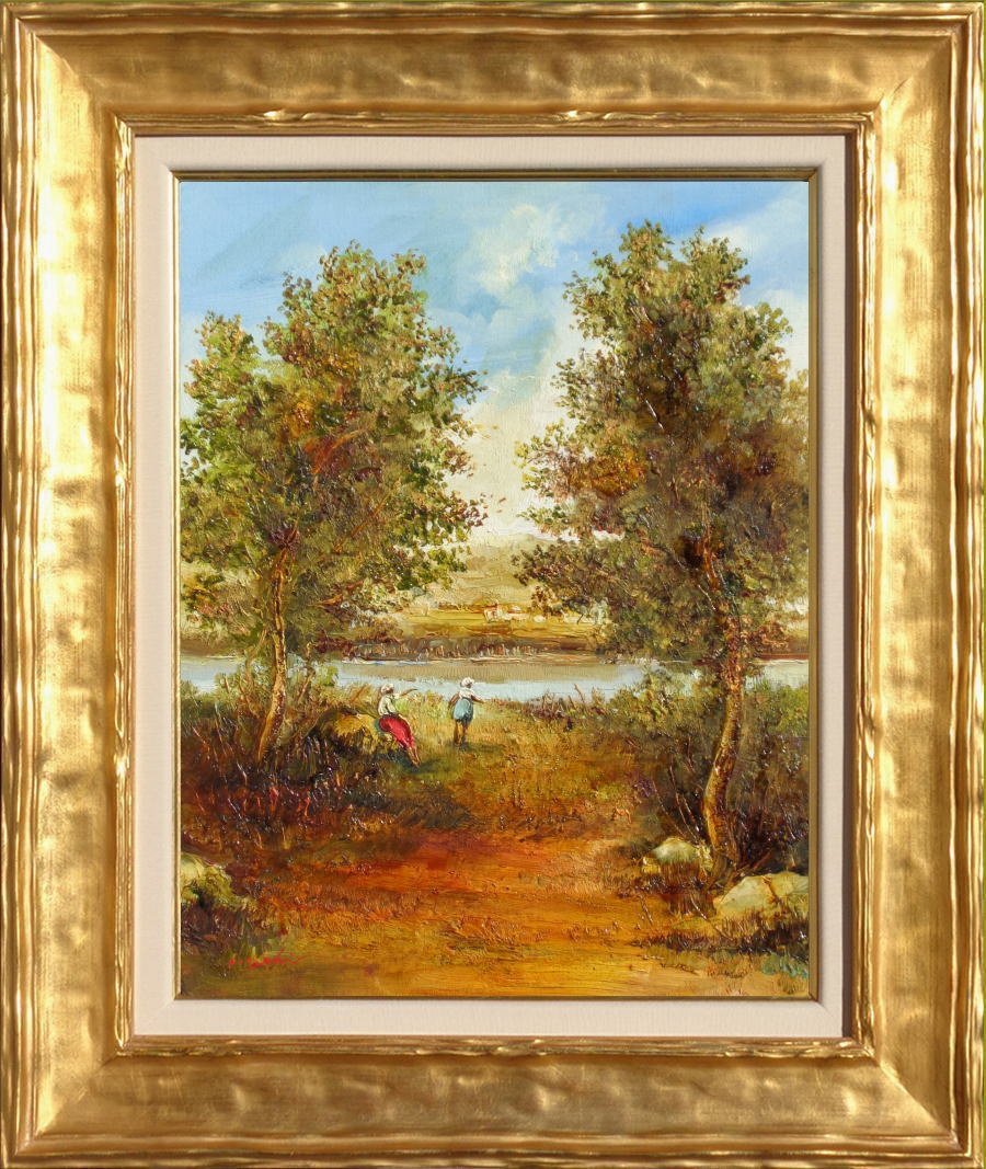 Yahoo!オークション - 真作保証 鷲森秀樹『風景』6号 古典絵画の巨匠か