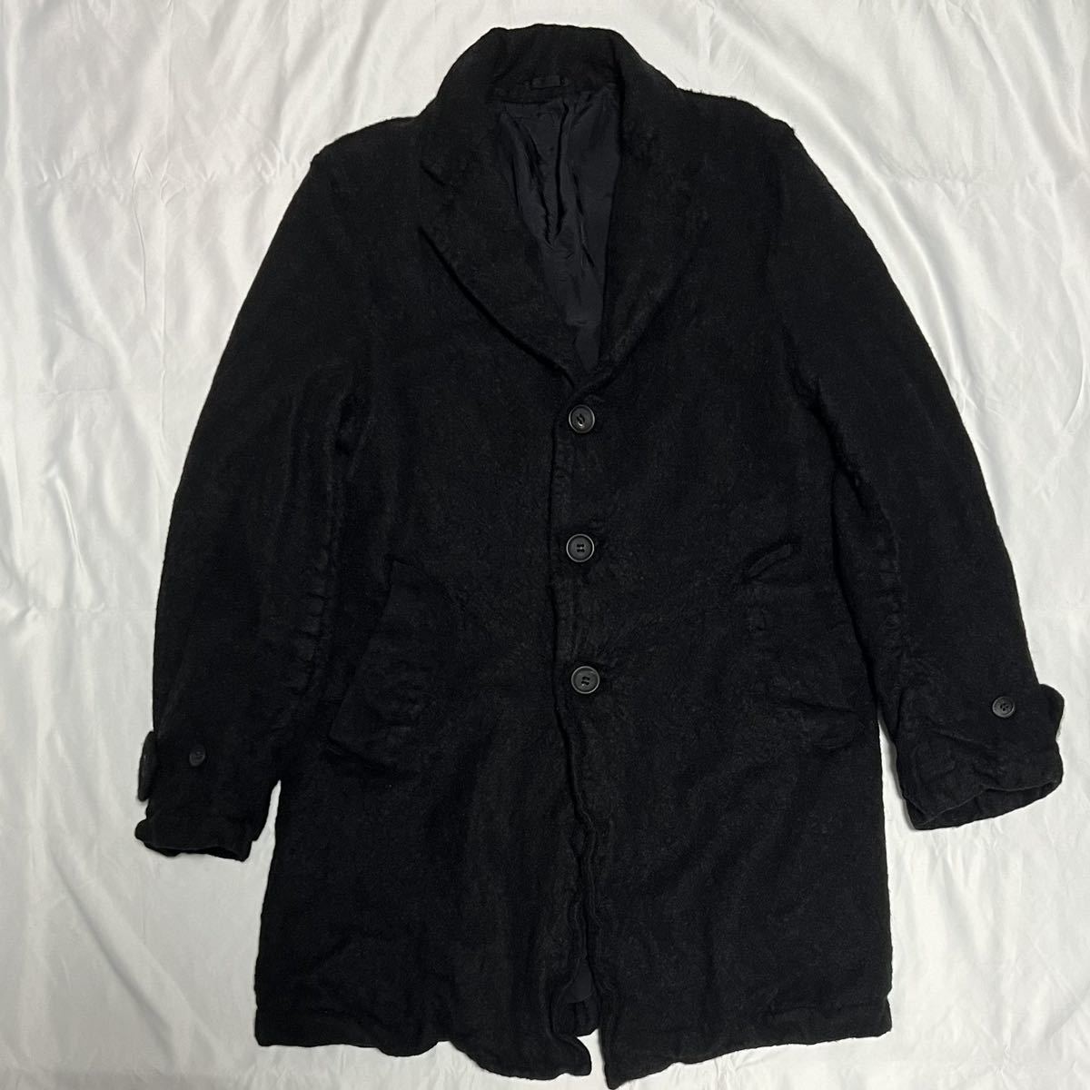2004 縮絨 COMME des GARCONS HOMME チェスターコート ウール ブラック