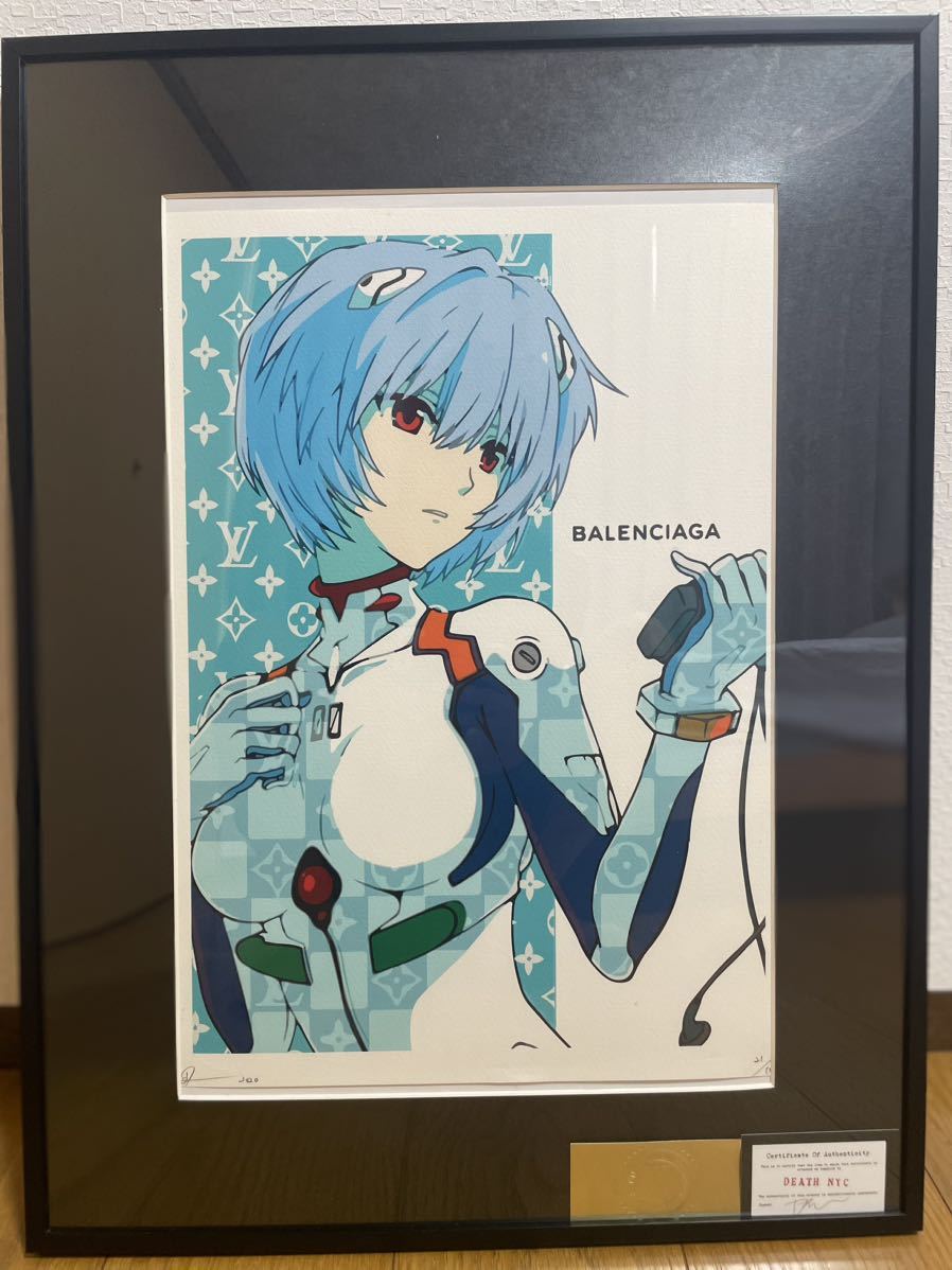 DEATH NYC】EVANGELION 綾波レイ＋アスカ・ラングレー 額付き】DEATH