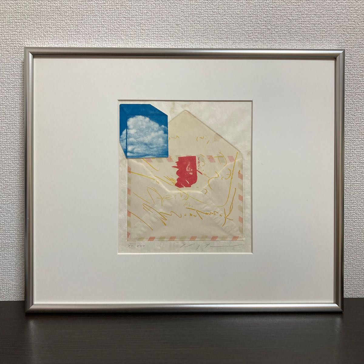 真作保証】池田満寿夫 コラージュ作品 1968年 直筆サイン 額装品 版画