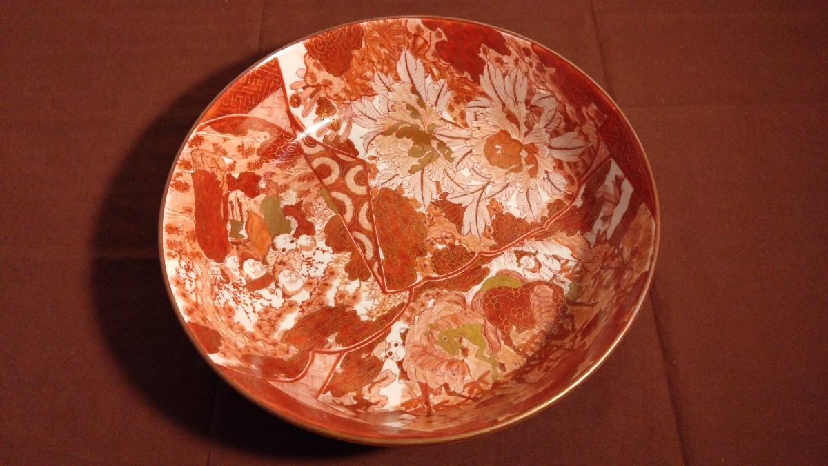 古九谷 九谷焼 宮本窯 飯田屋 旭山 浅井一毫 赤絵 龍の図 唐人