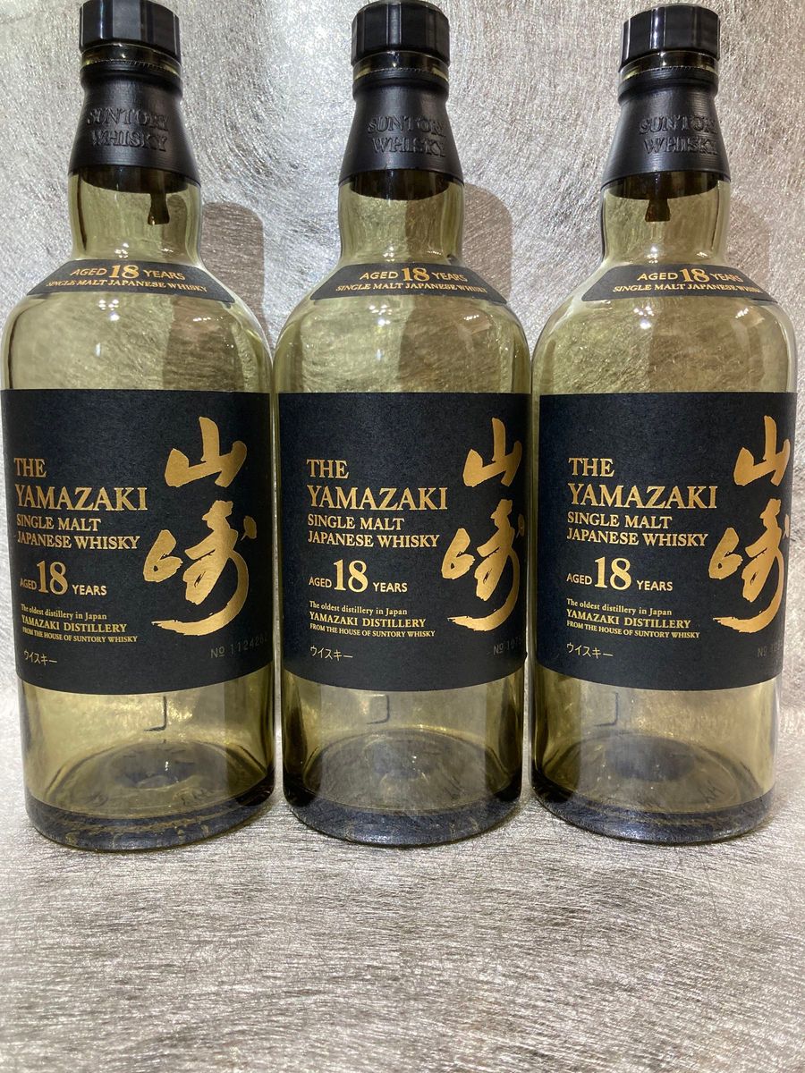 山崎18年 空瓶 未洗浄 4本セット 山崎18年 箱付き 4本 山崎 18年 空瓶