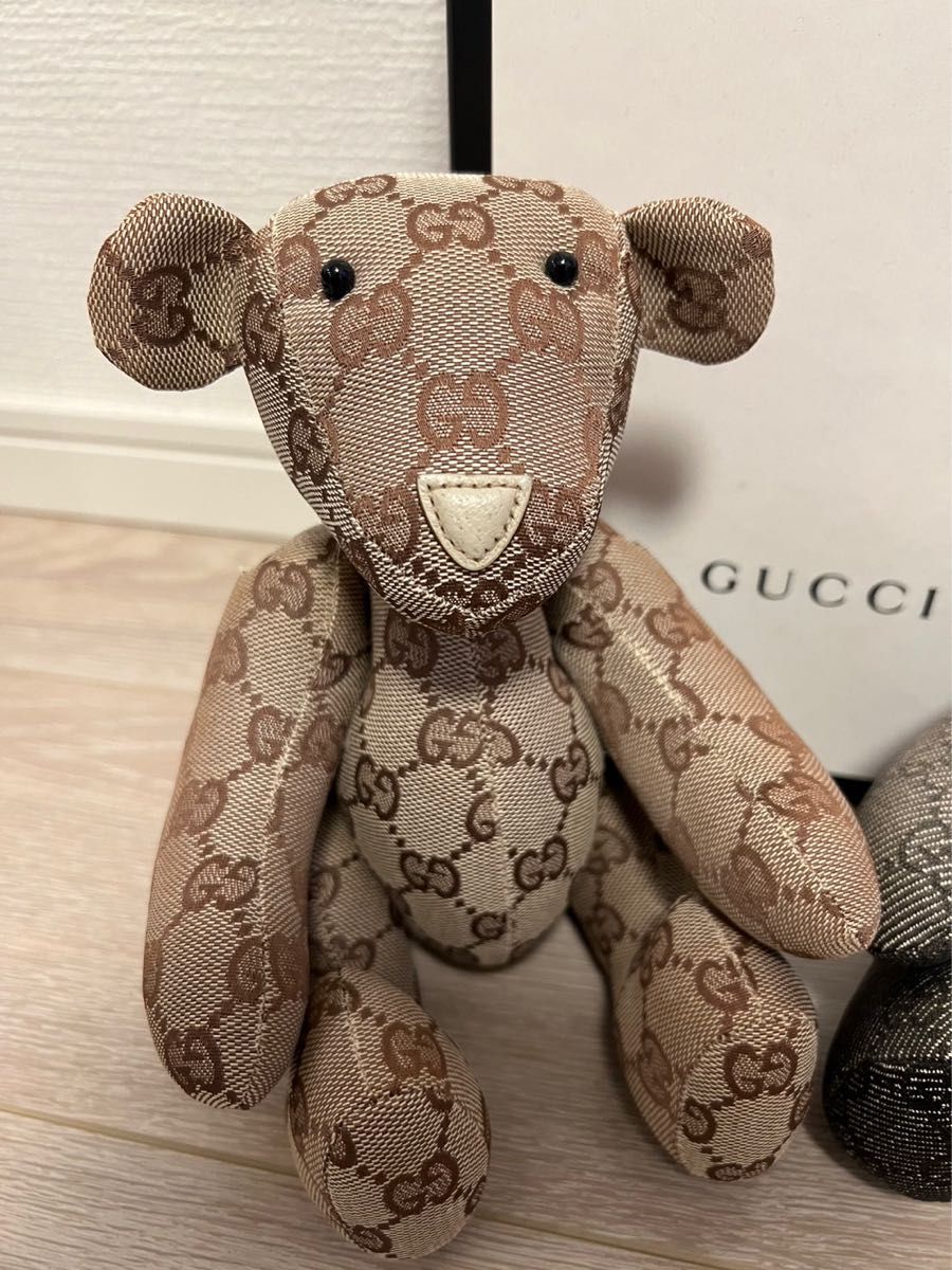 GUCCI グッチ テディベアくま ぬいぐるみGG柄ぬいぐるみ 2体セット