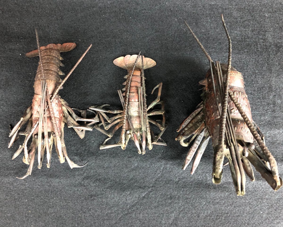 自在置物 銅製 伊勢海老 弘美 金工師 自在置物銅製伊勢海老弘美金工師