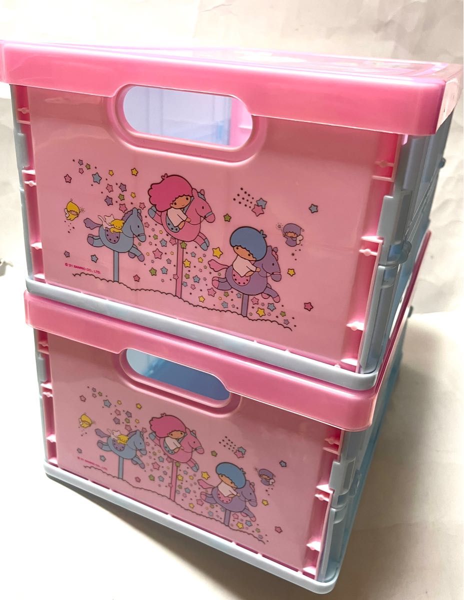 リトルツインスターズ キキララ折りたたみコンテナ蓋付き｜Yahoo