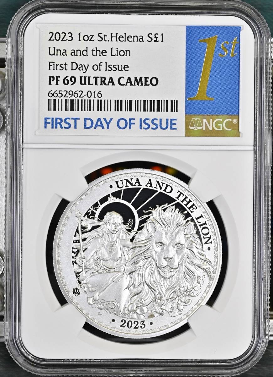 2023 セントヘレナ ウナとライオン 1ポンド銀貨 NGC MS70 【公式通販】