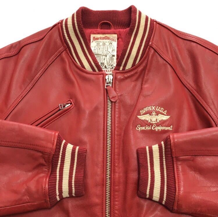 AVIREXアヴィレックス オールレザースタジャンXLレザージャケット革