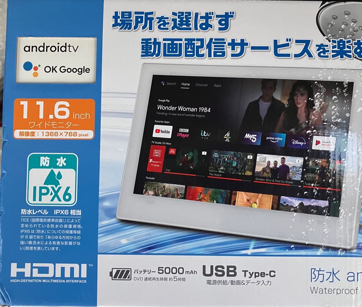 新品 ティーズネットワーク 11 6V型 IPX6 防水 android搭載 ポータブル