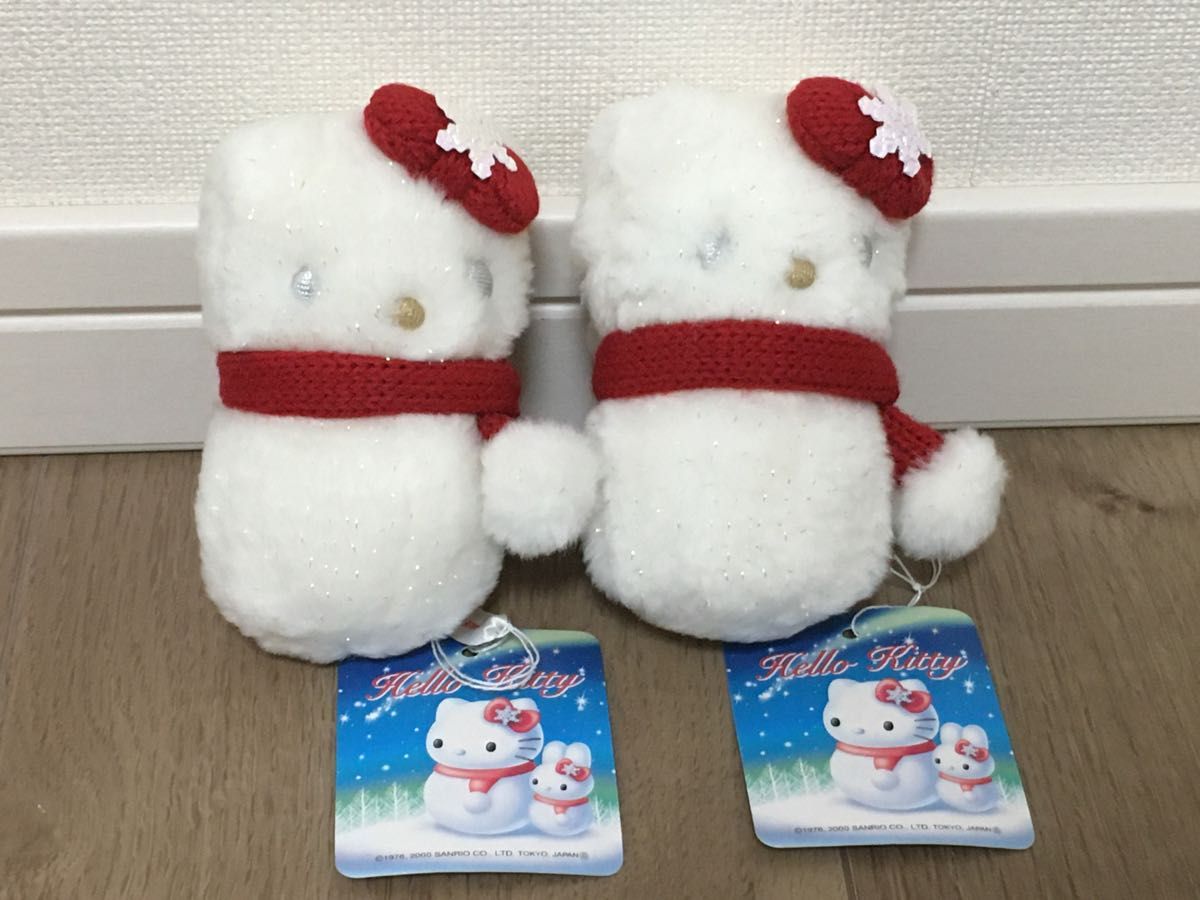 日本限定【レア】ハローキティ 雪だるま ぬいぐるみ キティちゃん 2個