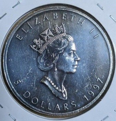 カナダ メイプルリーフ 5ドル 1オンス 銀貨 1997年｜Yahoo!フリマ（旧