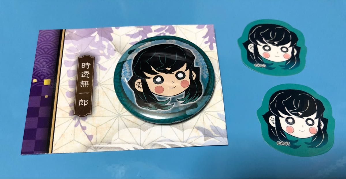 時透無一郎 鬼滅の刃原画展 吾峠呼世晴原画展 無一郎 プチ缶バッジ