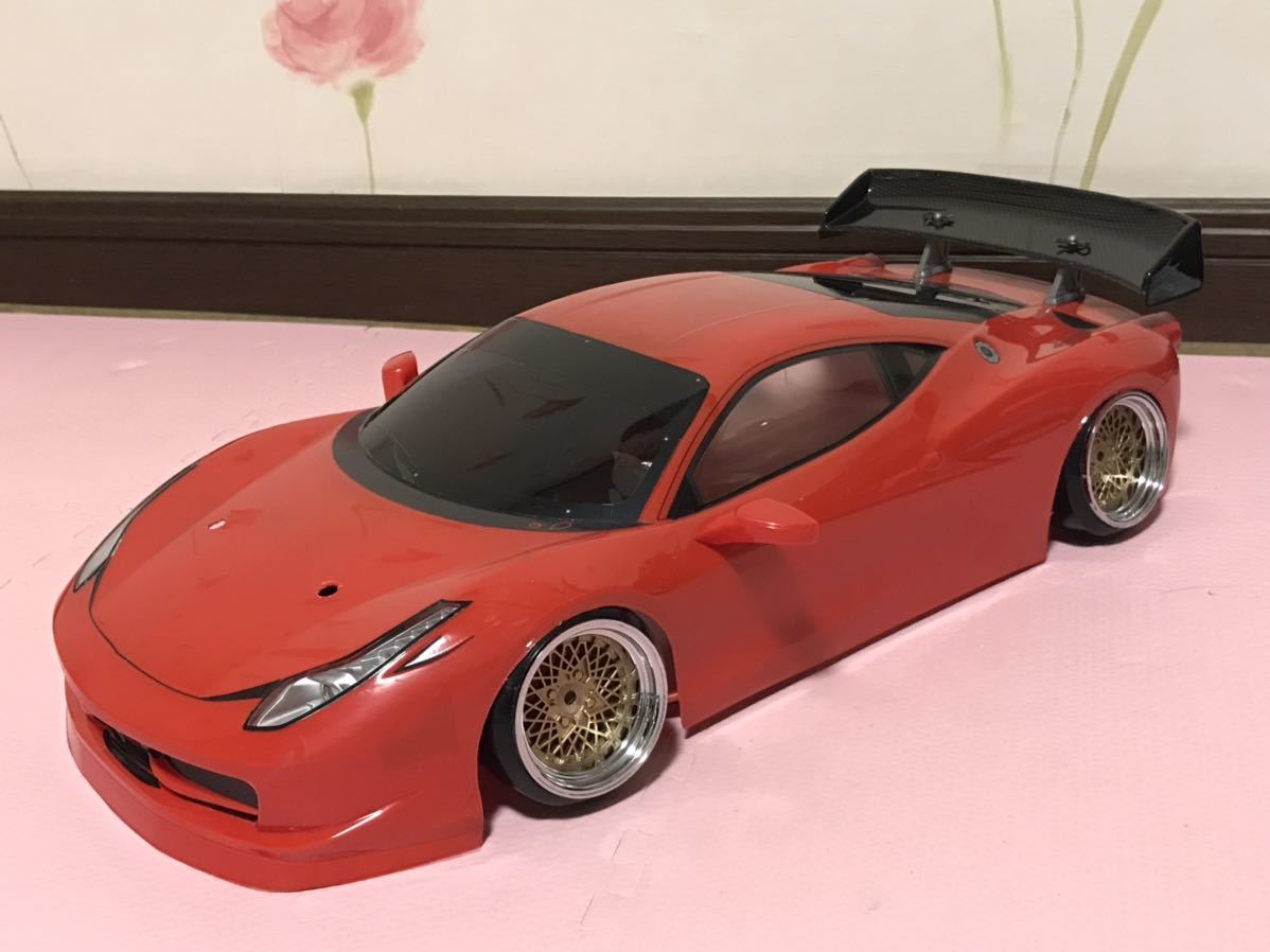 送料無料 1/10 タミヤ フェラーリ 458 GTウィング LED付き ラジコン