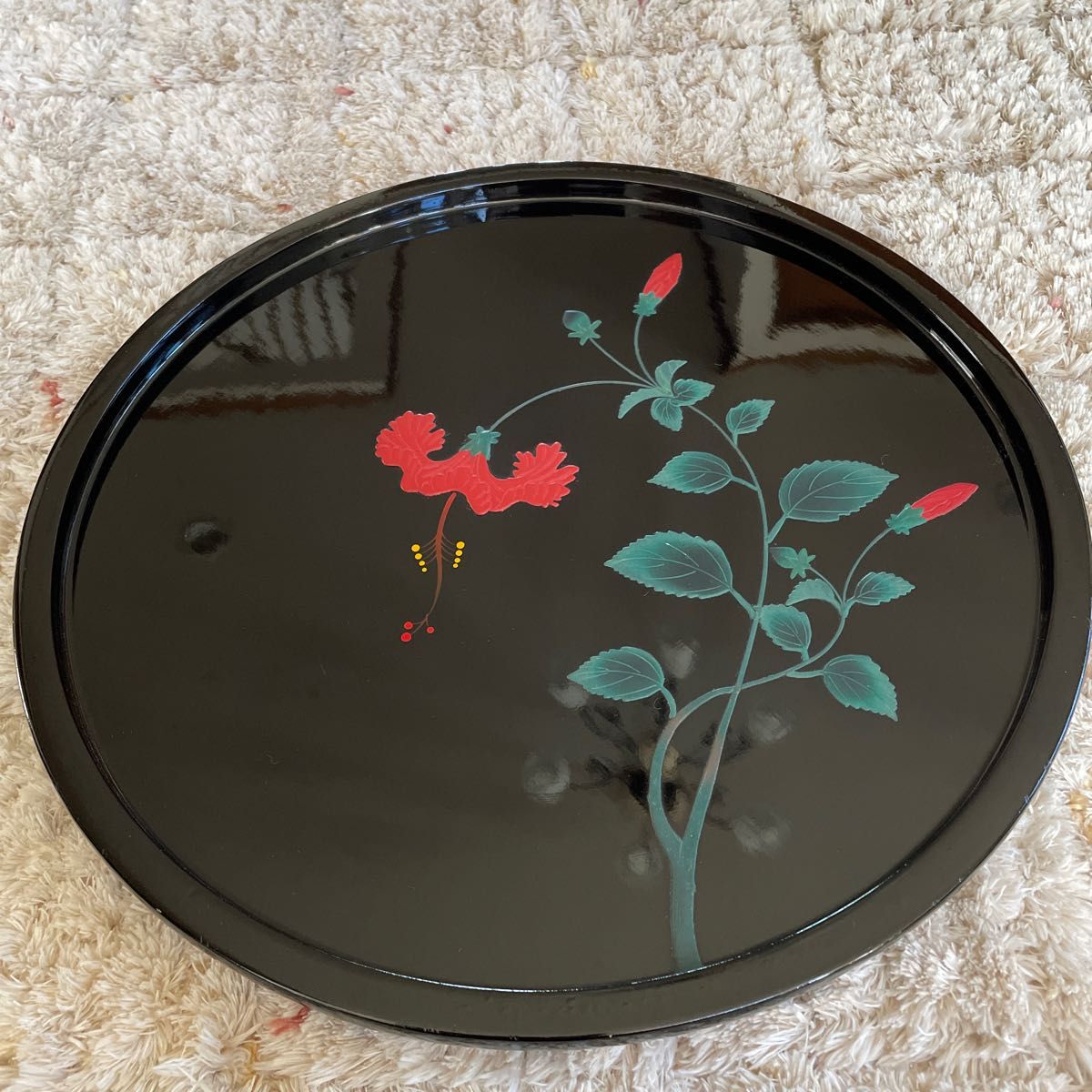 沖縄 琉球漆 ハイビスカス 飾りお盆 伝統工芸品｜Yahoo!フリマ（旧