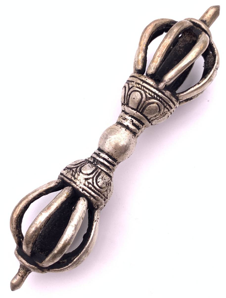 チベット密教法具 九鈷杵（アンティークゴールド）-大 ◇チベット密教