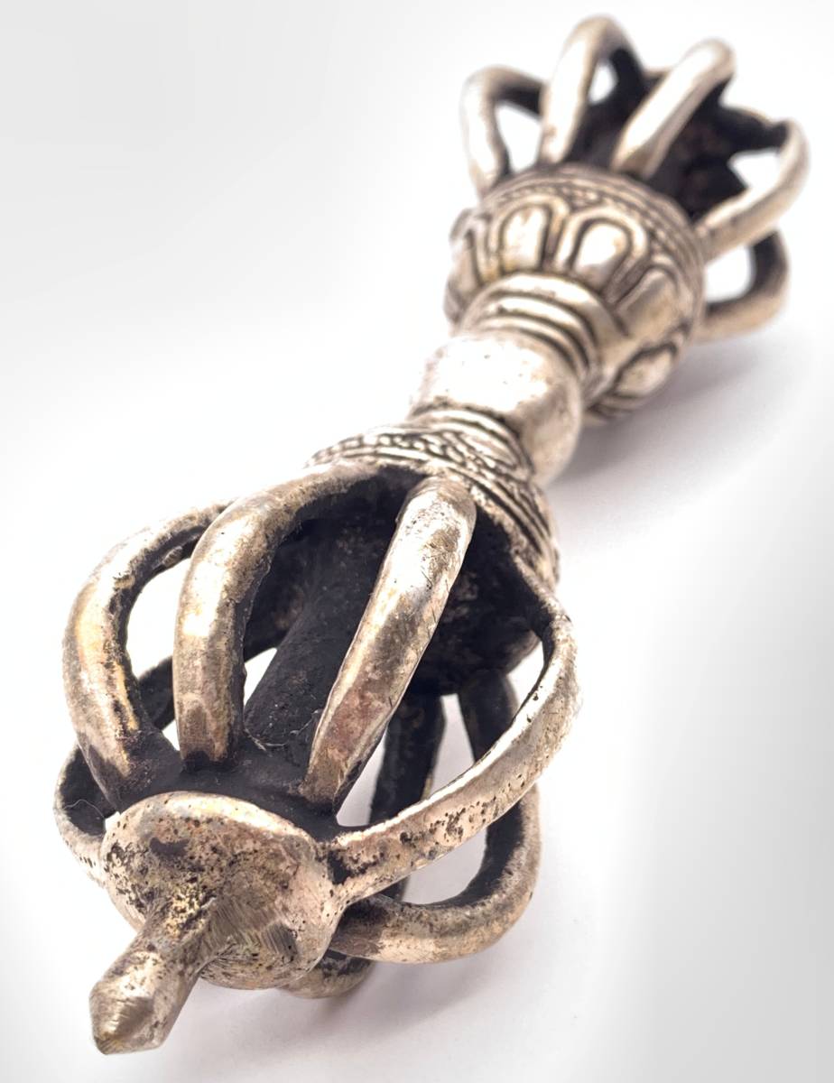 チベット密教法具 九鈷杵（アンティークゴールド）-大 ◇チベット密教