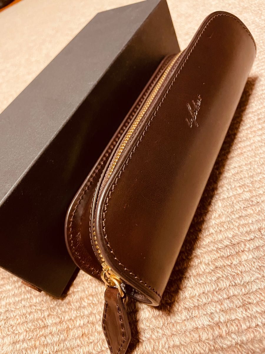 ルボナー デブペンケース サドルプルアップレザー(チョコ)