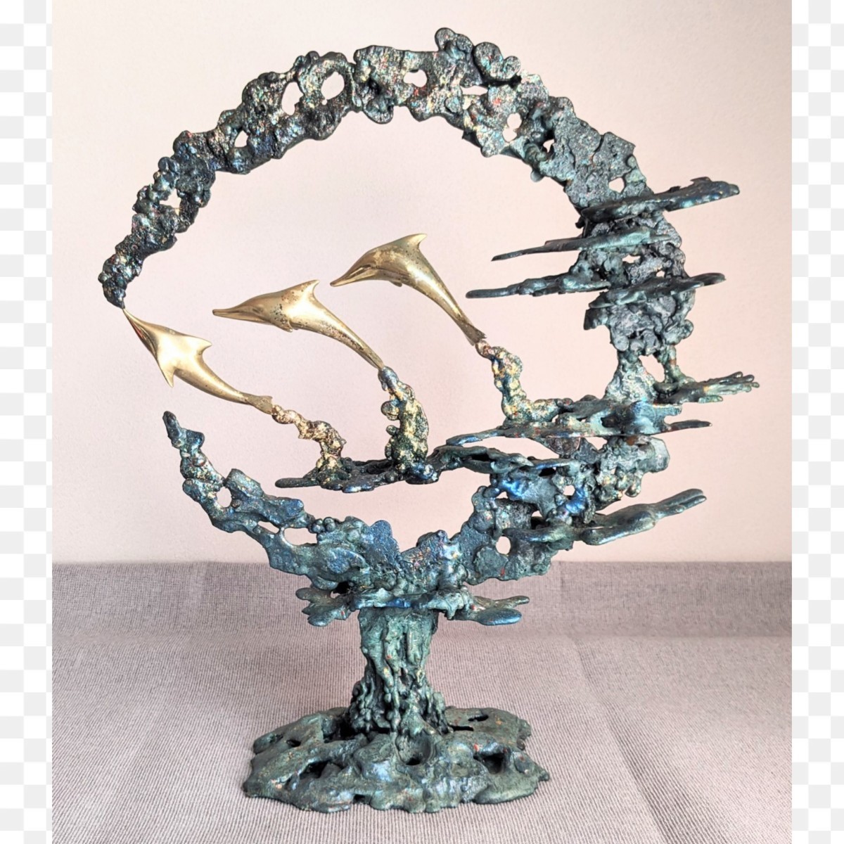 Yahoo!オークション - 宮田亮平 鍛金 イルカモチーフ シュプリンゲン