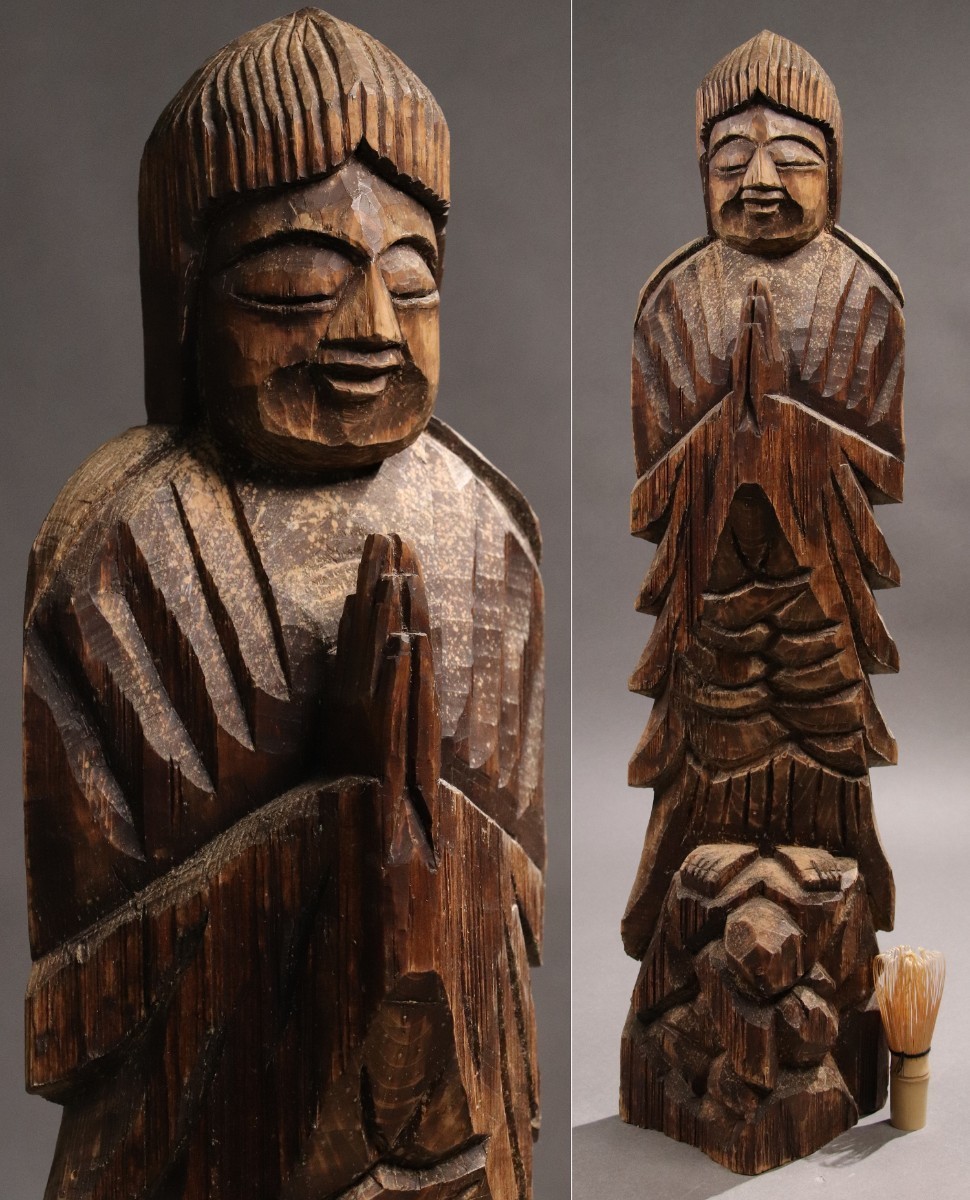 ◎古道具 庵々◎時代物 陶製 閻魔大王像 古陶 仏像 骨董品◎置物仏教